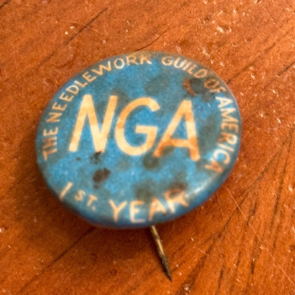 NGA Needlework Guild Of America 1st Year VTG‎ Pinback Button Pin Round Circle